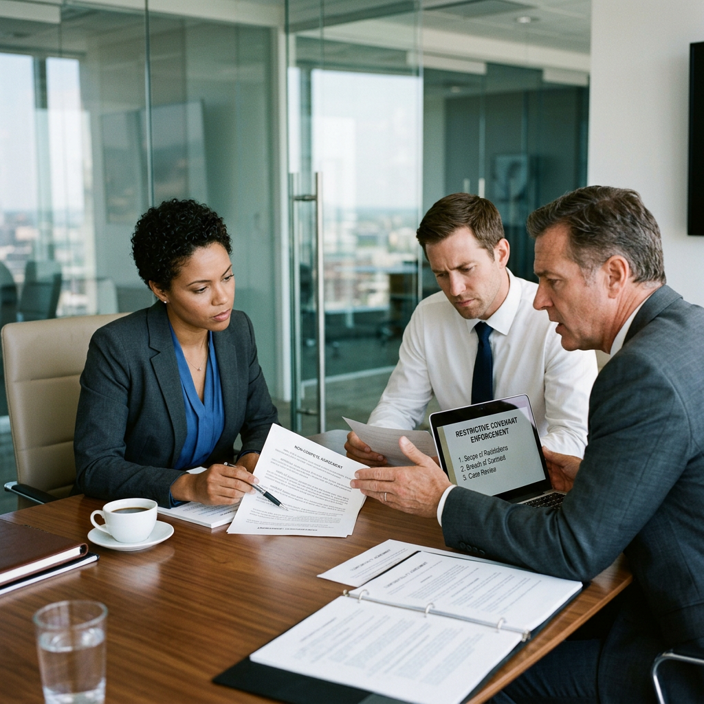 Restrictive covenant enforcement concept